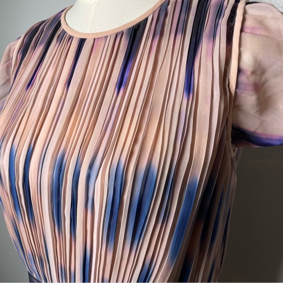 Catherine Malandrino Pleated Watercolor Print Dress – Size 8 - Picture 10 of 11